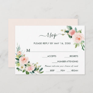 Mariage en Fleur rose rousse RSVP avec choix de re