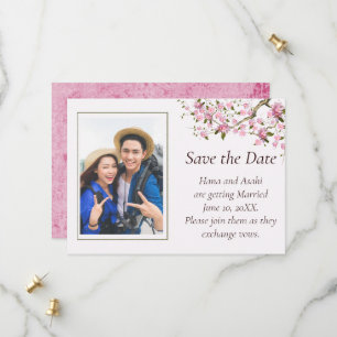 Mariage en fleurs japonais Enregistrer la carte de