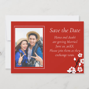Mariage en fleurs japonais Enregistrer la carte de
