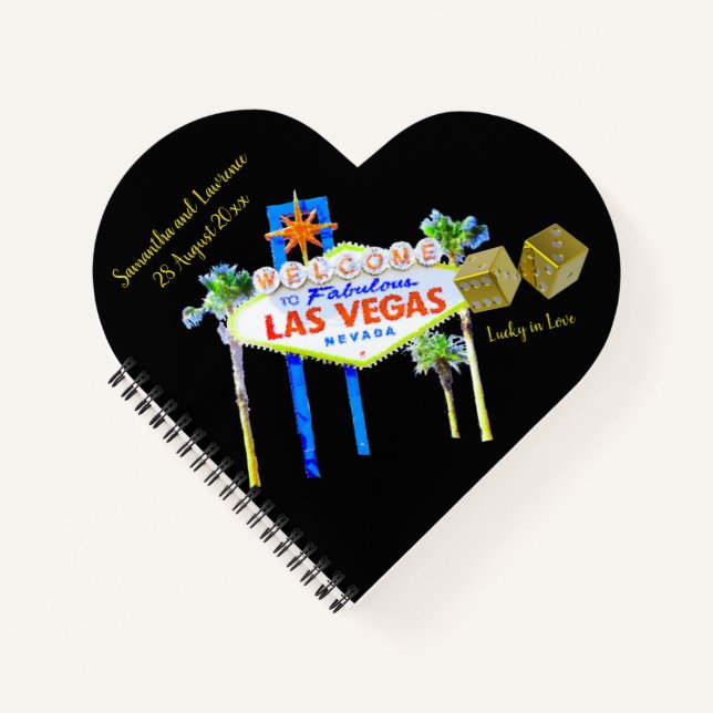 Mariage en forme de coeur livre d'invité Las Vegas (Devant)