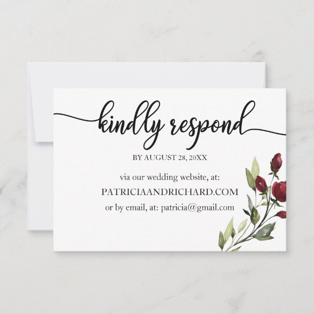 Mariage en ligne RSVP Bourgogne Floral (Devant)
