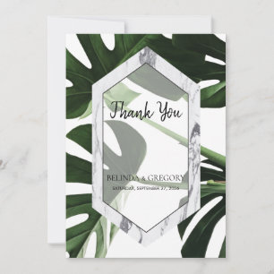 Mariage en marbre de Monstera Tropical Carte de re