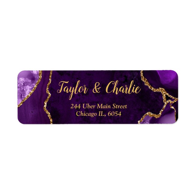 Mariage en marbre violet et or Agate (Devant)