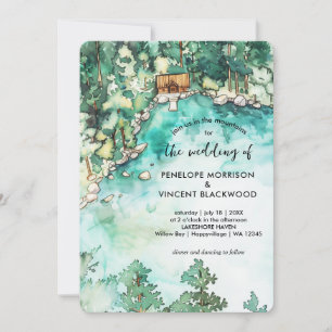 Mariage en montagne invitation aquarelle