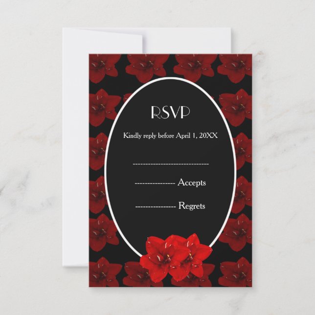 Mariage en or Red Amaryllis RSVP (Devant)