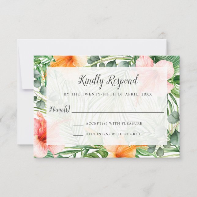 Mariage en Paradise Tropical RSVP (Devant)