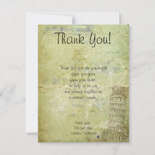 Mariage en Pise Flat Carte de remerciements