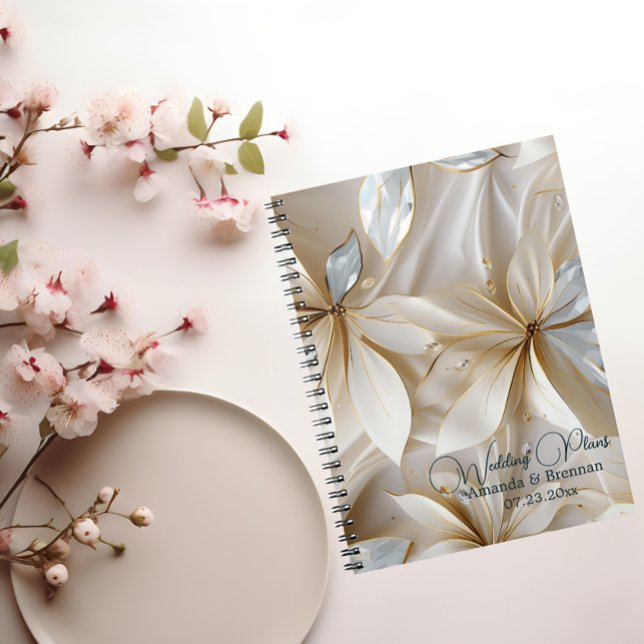 Mariage en satin doré et blanc Plan Carnet (Créateur téléchargé)