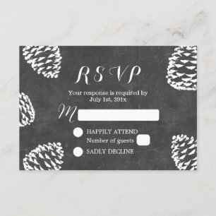 Mariage en tableau noir de pin rustique RSVP