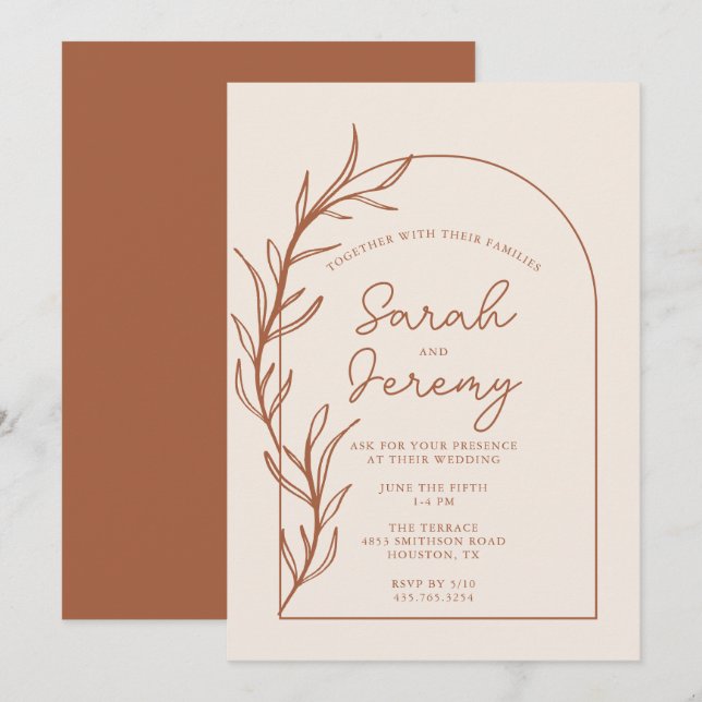 Mariage en terre cuite | Invitation (Devant / Derrière)