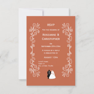 Mariage en terre cuite RSVP Card Bride Groom Desig