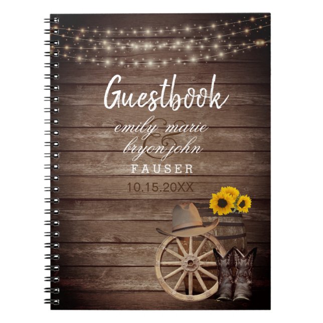 Mariage en tonneau de bois de pays - Livre d'invit (Devant)