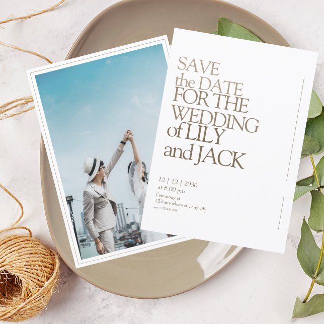 Mariage Enregistrer la carte Date avec invitation  (1)