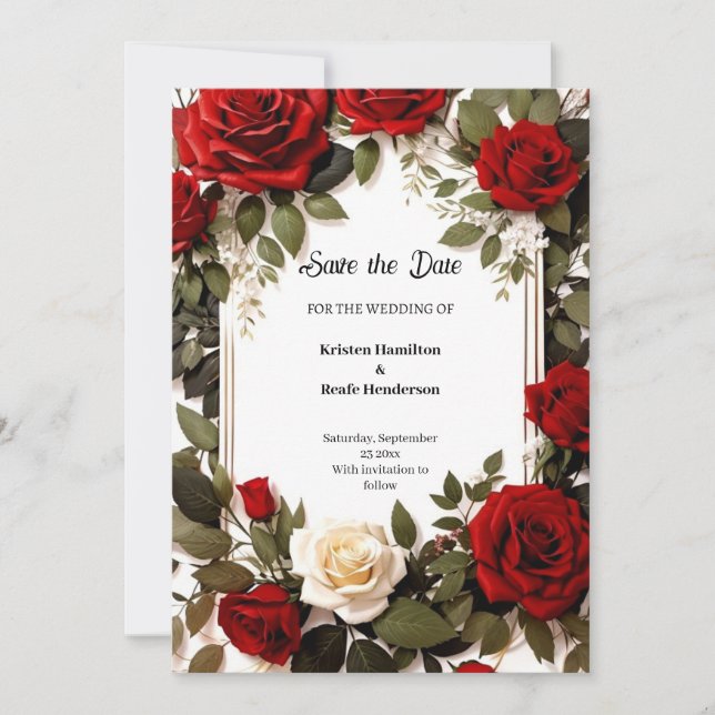 Mariage Enregistrer la carte de date (Devant)