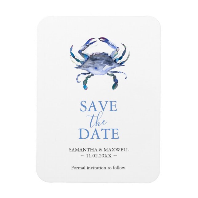 Mariage Enregistrer La Date Crabe Magnet (Vertical)
