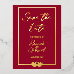 Mariage Enregistrer la date Foil Invitation Carte 