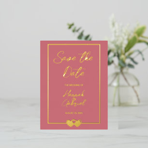 Mariage Enregistrer la date Foil Invitation Carte