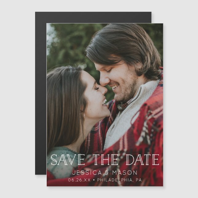 Mariage Enregistrer La Date Magnets - Enregistrer  (Devant / Derrière)