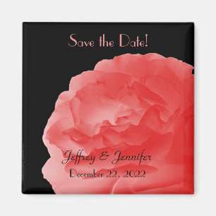 Mariage Enregistrer la date Rose de corail Magnet