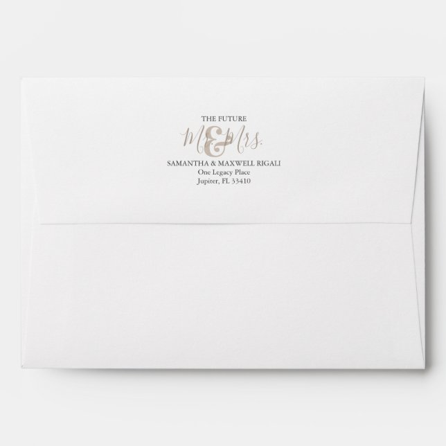 Mariage Enveloppes d'adresse de retour de sable be (Dos (Haut rabat))