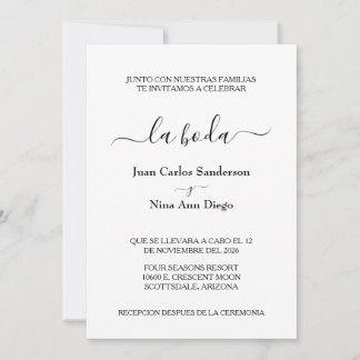 Mariage espagnol Formal Nuestra Boda Invitations