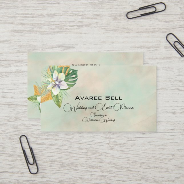 Mariage et Carte de visite du gestionnaire d'événe (Devant/Arrière en situation)