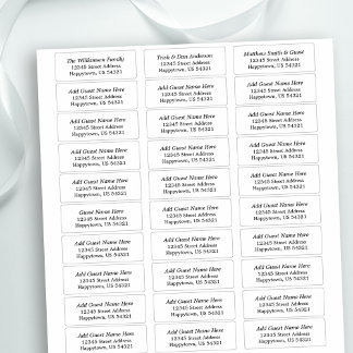 Mariage et événement 30 Étiquettes de adresse invi
