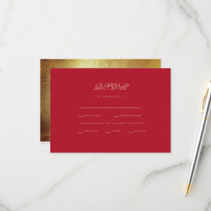 Mariage ethnique officiel rouge et or RSVP