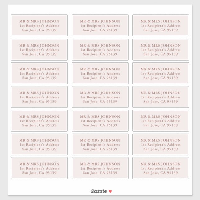 Mariage Étiquette de adresse invité 21 Adresse dif (Feuille)