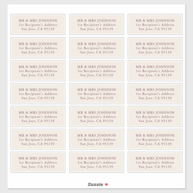 Mariage Étiquette de adresse invité 21 Adresse dif (Feuille)