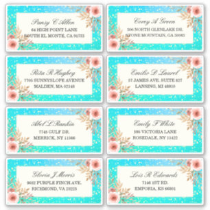 Mariage Étiquette de adresse moderne rose Floral T