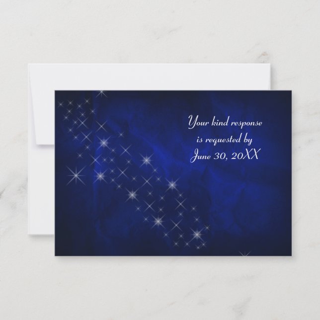 Mariage étoile d'argent bleu RSVP (Devant)
