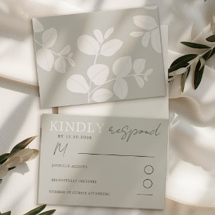 Mariage Eucalyptus Beige Neutre Moderne RSVP