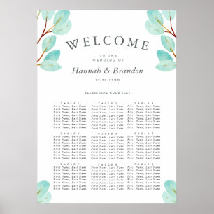 Mariage Eucalyptus Bliss   9 Tableau   Tableau de 