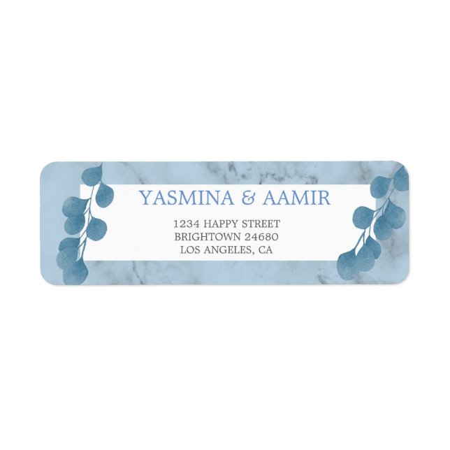 Mariage Eucalyptus Foliage Blue Texture Adresse La (Devant)