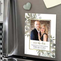 Mariage Eucalyptus Pine Save the Date Photo Magnet