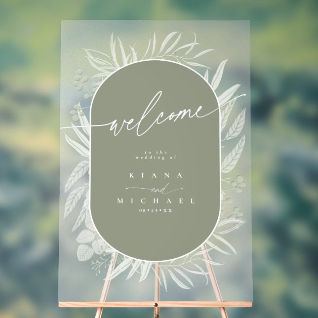 Mariage Eucalyptus Wreath Bienvenue Grn ID901 (Neutre)