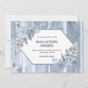 Mariage Faire-part Dusty Blue Wood