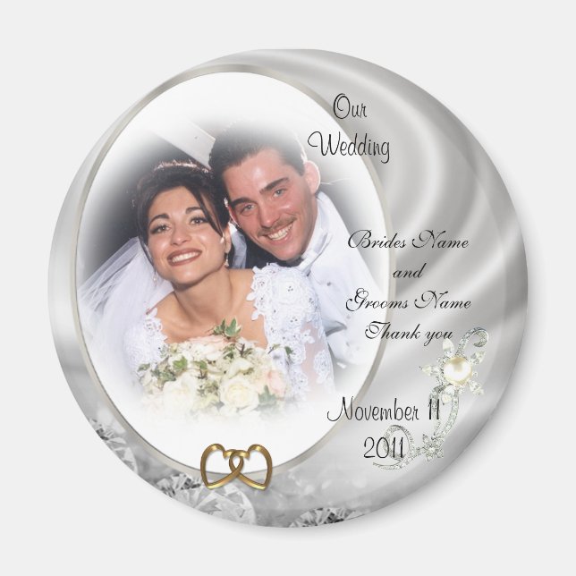 Mariage Favor diamants photo Magnet (Devant)