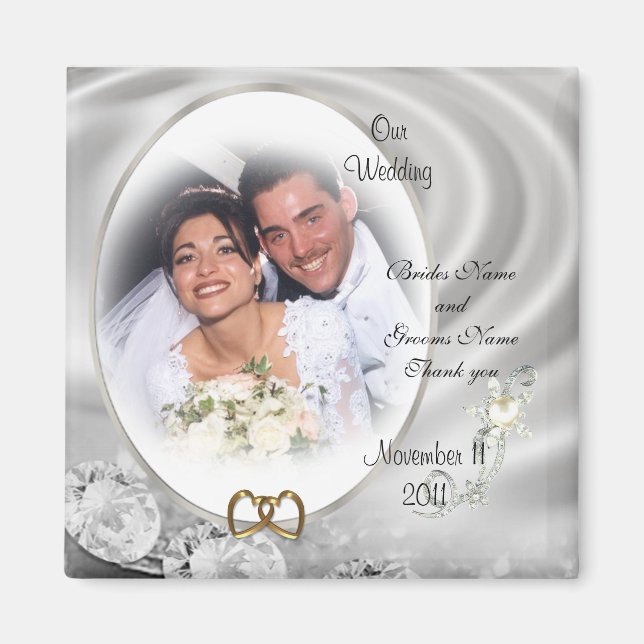 Mariage Favor diamants photo Magnet (Devant)