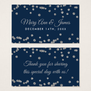 Mariage Favor Étiquette Parties scintillant Argent