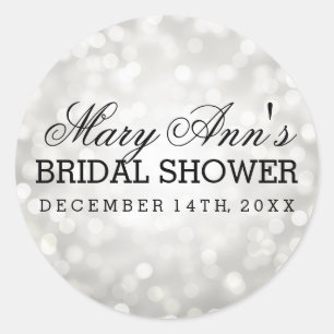 Mariage Favor Étiquette Parties scintillant argent
