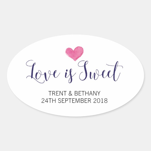 Mariage Favor Stickers L'amour est doux (Devant)