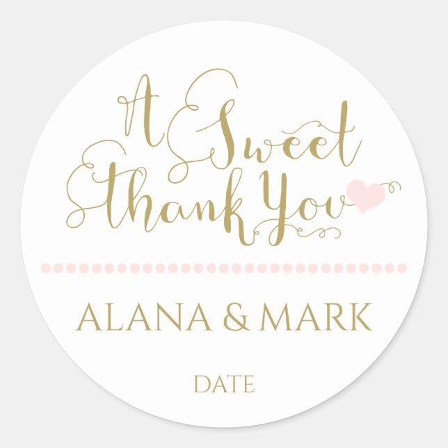 MARIAGE FAVORISANT STICKER phrase "Un Merci sucré" (Devant)