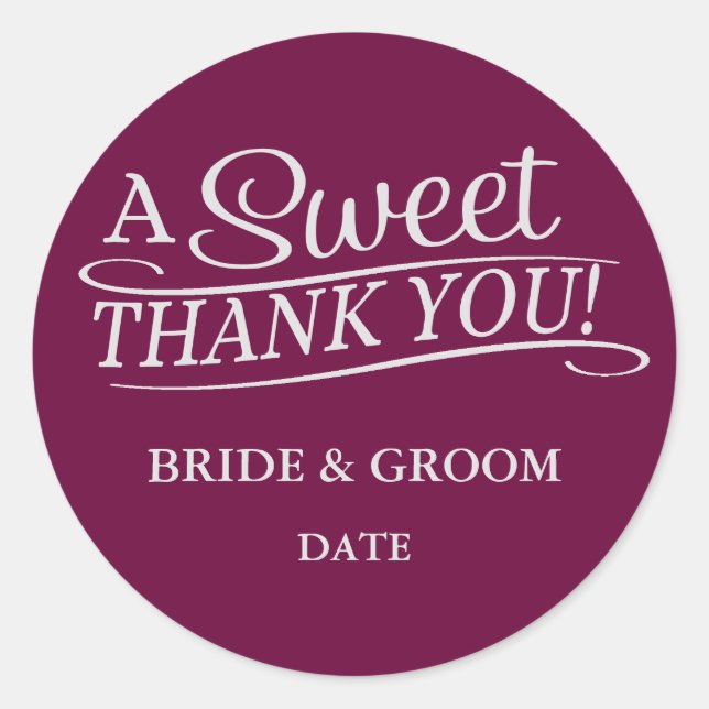 MARIAGE FAVORISER STICKER Merci sucré. (Devant)