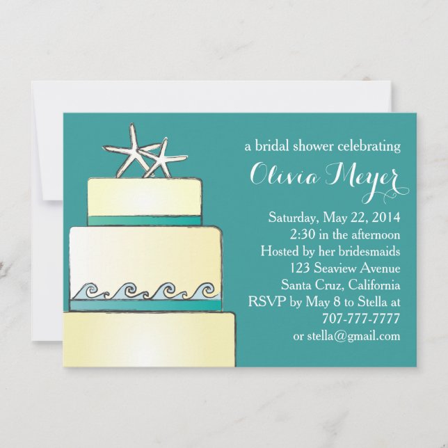 Mariage Fête de l'mariée  de gâteau Invitation Tur (Devant)