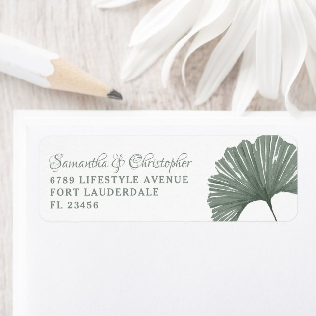 Mariage feuille de Ginkgo vert Sage simple (En situation)