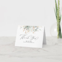 Mariage Feuille de verdure or Merci 