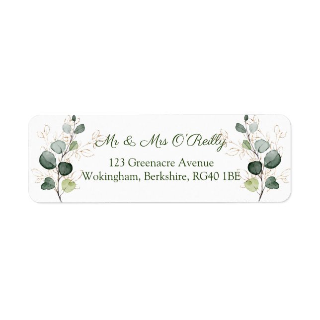 Mariage Feuille d'or Eucalyptus Twigs (Devant)