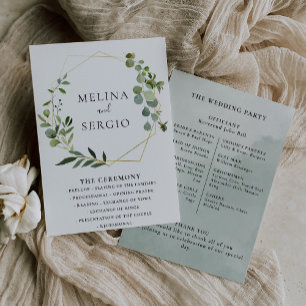 Mariage Feuille Eucalyptus vert géométrique
